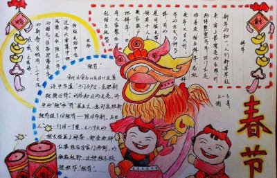 ​新年的由来和风俗手抄报,新年习俗手抄报