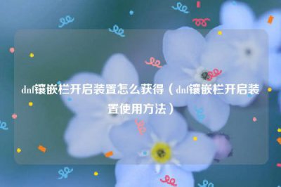 ​dnf镶嵌栏开启装置怎么获得（dnf镶嵌栏开启装置使用方法）