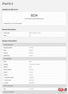 ​2024 款苹果 iPad Pro 现身 Geekbench：10核M4芯片，频率3.93GHz