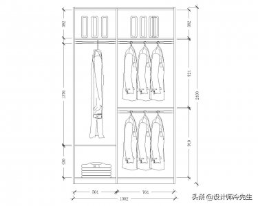 ​超齐全的衣柜内部结构图，有了这个再也不用求人设计衣柜啦！